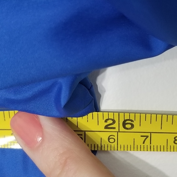 Old Navy Go-H2O Rain Coat Blue White Jacket Blue White Mesh Drawstring Hem Waist - Picture 8 of 8